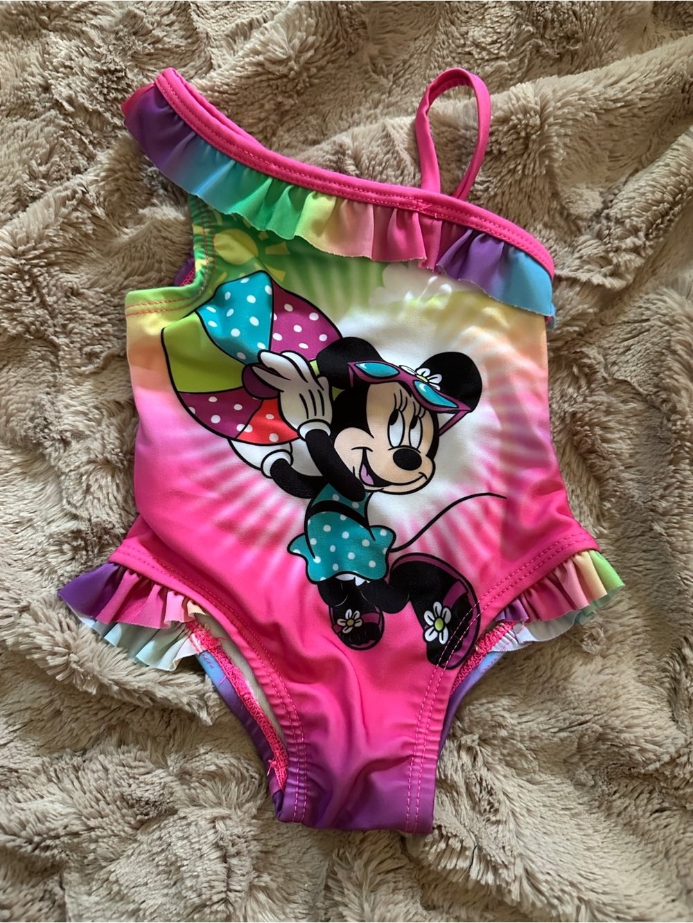 Disney Baby Minnie Pink Trim Infant Swimsuit